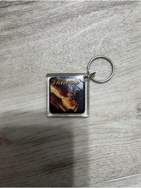 Hawaii Sunset Keychain - Black, Orange, Yellow
